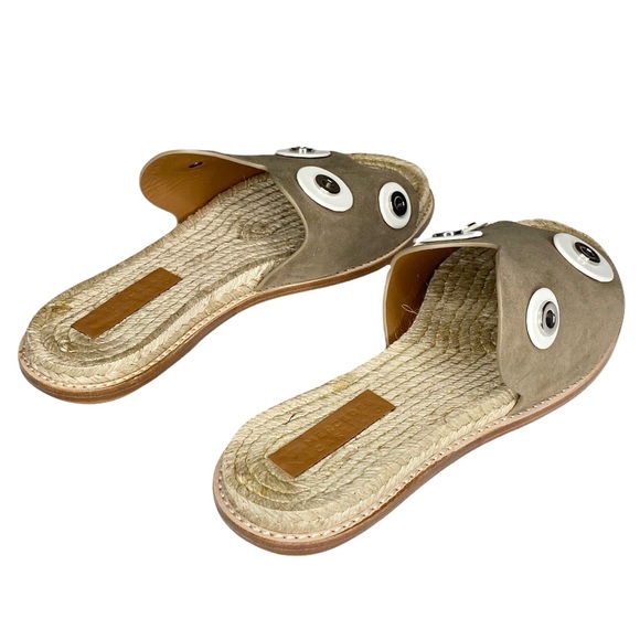 new Mercedes Castillo ☀︎︎ Hardware Detailed Suede Flat Sandals ☀︎︎ Brown 7M 37 - Picture 8 of 17